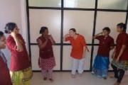 Ms. Rosemary Kelly, a Laughter Yoga trainer volunteered at IAD